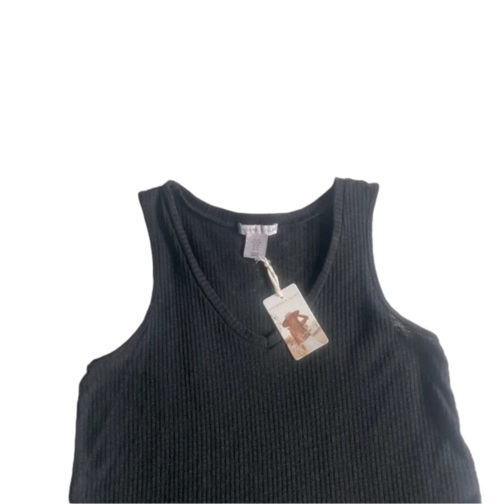 Sincerely Jules Sleeveless Ruffled Hem Tank Top Women’s Black Size XS